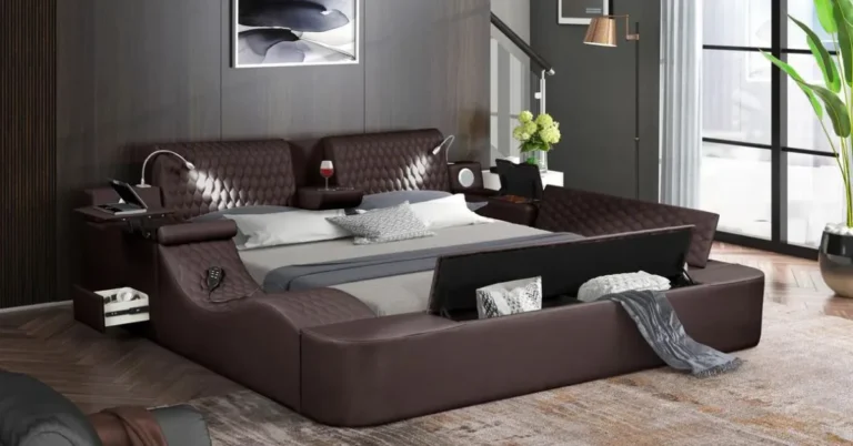 Modern Style Zoya King Bed Made with Wood