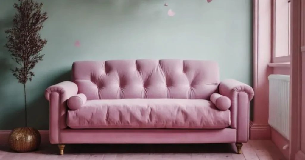 Pink Velvet Sofa
