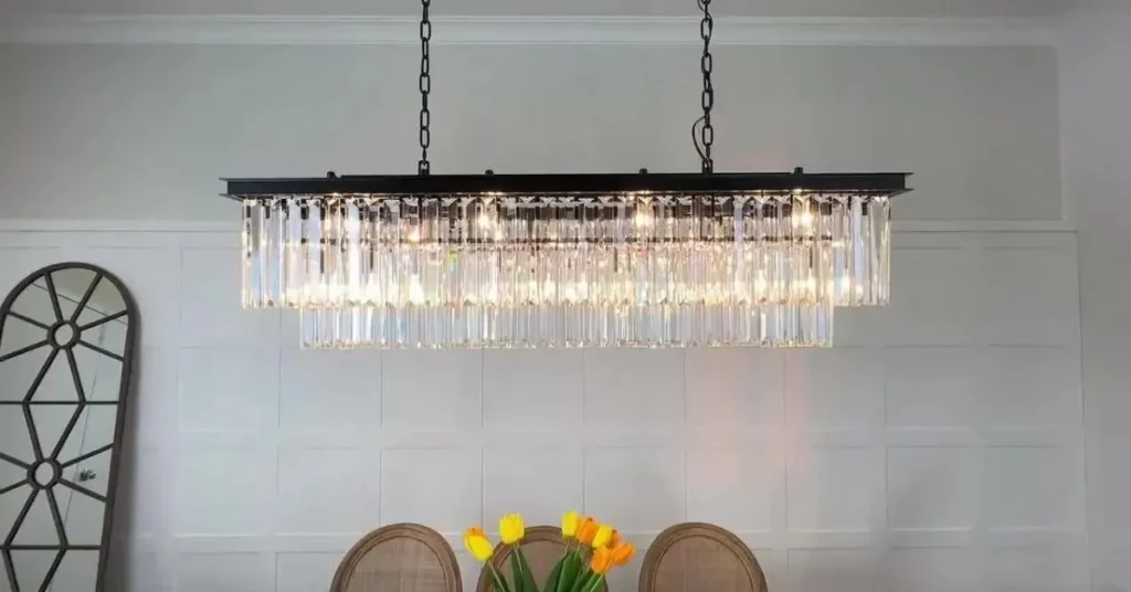 Rectangular Chandelier Dining Room