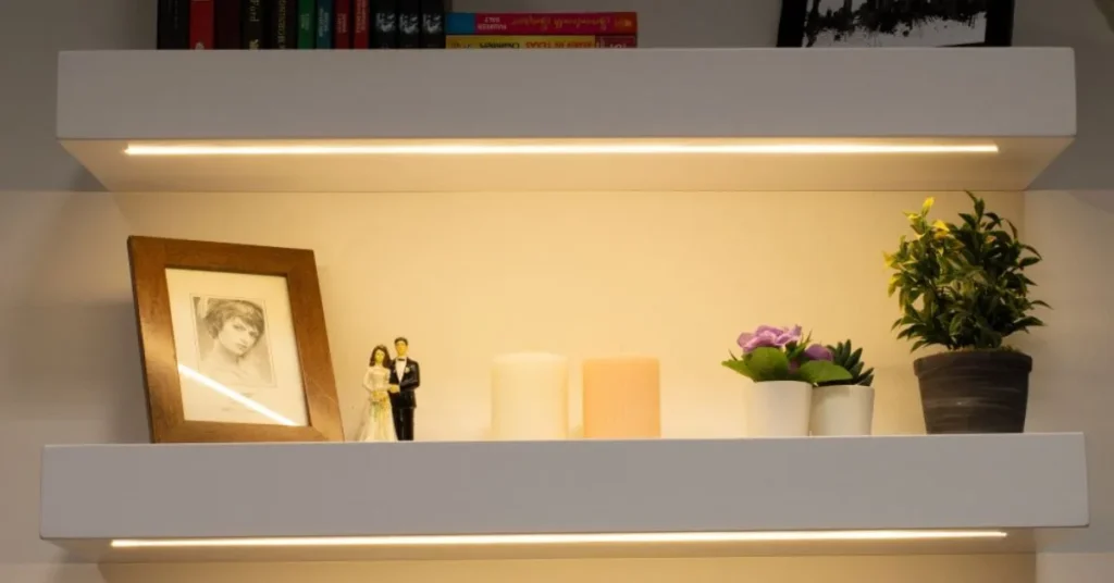 Floating Lighted Shelves