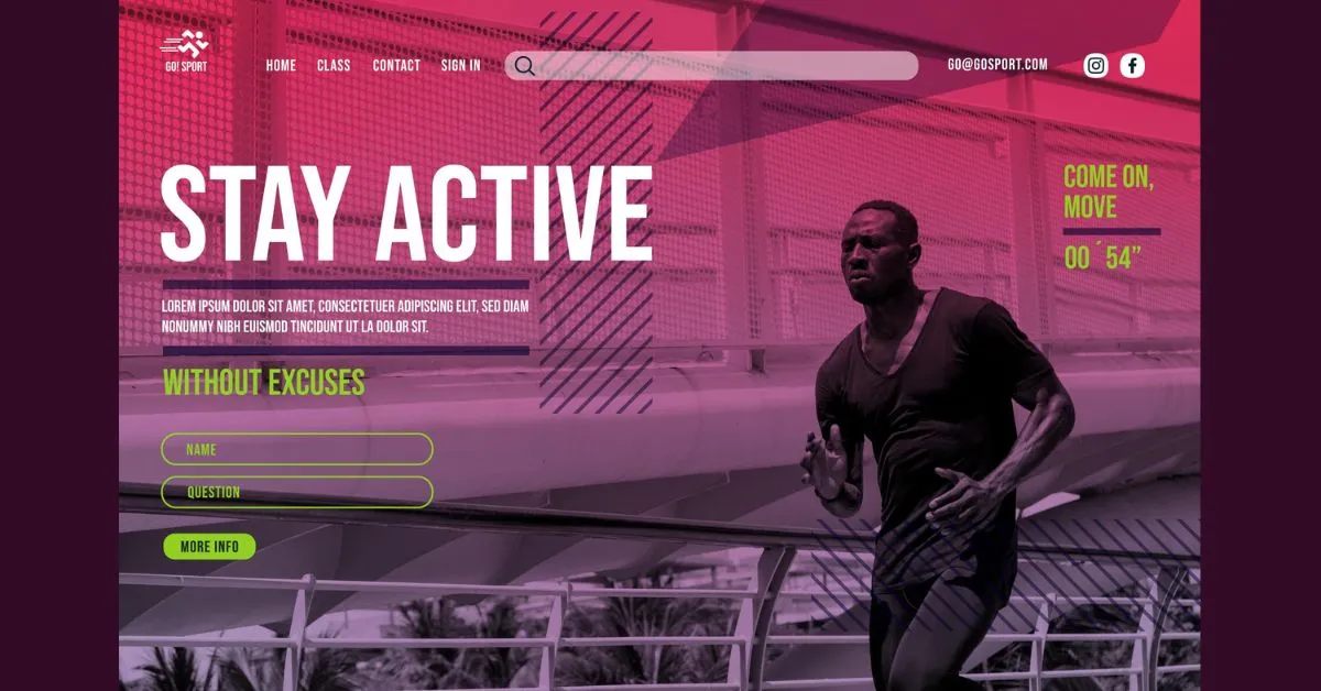 sports streaming website interface illustration